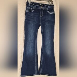 Sky Dark Blue Flare Jeans